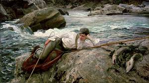 1901** " **On his Holidays** ", Norway by John Singer Sargent  **(1856–1925)** Depicted people: Alexander McCulloch. British rower who  competed in the **1908** Summer Olympics. Depicted place: Norway salmon  stream. 1922: transferred to from ...