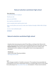 Darwins natural selection worksheet key. Natural Selection Worksheet High School