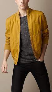 Men S Jackets Leather Bikers Bomber Quilted Burberry United States Mens Outfits Mens Jackets Yellow Jacket Outfit