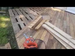 Pallet wood works best when it is not used as a contact surface. Creative Diy Garden How To Create Beautiful Patio Decking Using Free Pallet Wood Part 1 Youtube