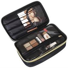Black And Gold Makeup Bag Makeup Bag Organiser Black Gold Bag Black Makeup Organiser Makeup Bag Organization Makeup Bags Travel Makeup Bag