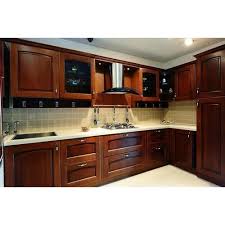 Find inspiration for finding the perfect countertop to pair with your dark cabinetry within this article's. L Shape Dark Brown Wooden Modular Kitchen Warranty 5 10 Years Kitchen Cabinets Rs 1650 Square Feet Id 21227614055