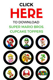 Get your party game on with these super mario birthday party ideas, supplies, decorations, food and cake ideas. Super Mario Bros Cupcakes With Free Printable Toppers