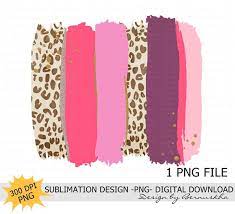 Pink Leopard Brush Strokes Background Sublimation Design Etsy Diy Prints Brush Strokes Pink Leopard