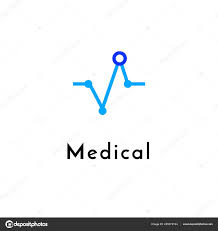 flat line medicine icon monochrome blue emblem logo web