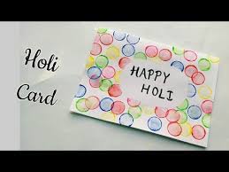 Easy step by step procedure is given to make this holi card using less stuff. Handmade Holi Card For Kids Bottle Cap Holi Painting Card Happy Holi 2018 Colorful Holi Card Making Youtube Holi Greeting Cards Happy Holi Painting Card