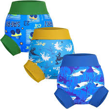 Amazon.com: MooMoo Baby Swim Diapers 3 Pcs Waterproof Reusable Swimming  Diapers for Baby Swim Lesson 2T-5T, Blue