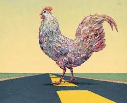 Crossing Chicken By James W Johnson Canvas Art Chicken Art Art