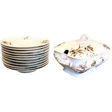 Haviland Limoges Soup Set Tureen 11 Soup Bowl Plates Old Blackberry C 1876 1889 Tureen Plates And Bowls Limoges