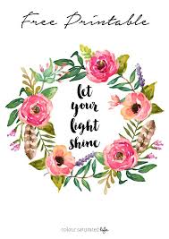 Colour Saturated Life Free Printable Let Your Light Shine Scripture Art Print Scripture Art Floral