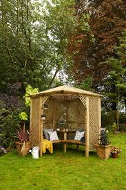 The example seated arbour plans. Valencia Corner Arbour Grange Fencing