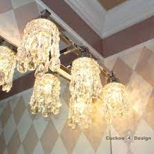 How To Make Crystal Shades For A Vanity Light Diy Crystals Bathroom Lighting Diy Vanity Light Shade