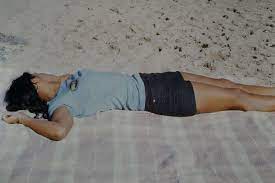 1980s candid of woman sleeping on beach voyeur 35mm Photo SLIDE Er6 | eBay