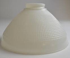 Vintage Milk Glass Waffle Pattern Hanging Lamp Shade 5 5 Tall