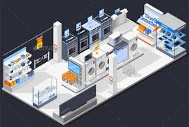 Electrical Shop Isometric Composition Electrical Shop Interior Shop Display Shop Interior Design