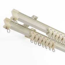 Simply twist and click pieces to connect track rails together and mount fittings. Double Drapery Track Attach To Ceiling Mount Bracket Or Wall Mount Bracket Www Szonecn Com Sliding Curtains Curtain Rods Wooden Curtain Rods