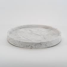 Each can double as serving trays for everyday use or large gatherings. Round White Marble Decorative Tray Contemporary Large Serving Tray Scarlet Park Home Decor