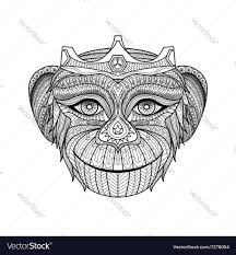 Download this running horse printable to entertain your child. Monkey Coloring Book Royalty Free Vector Image