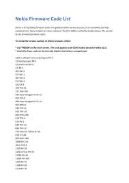 Insert your new non accepted sim card. Nokia Firmware Code List