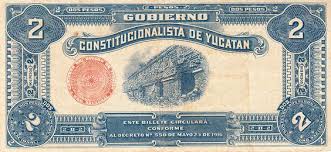 Mexico 2 Pesos Banknote Of 1916 Reverse Bank Notes Coins Postcard