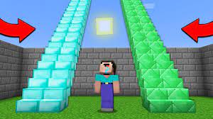 Which Stairs Will Noob Choose Diamond Stairs Vs Emerald Stairs Minecraft Noob Vs Pro Youtube