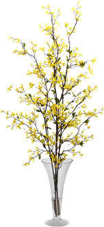 Nearly Natural Forsythia With Vase Silk Flower Arrangement Silk Flower Arrangements Silk Flowers Flower Arrangements