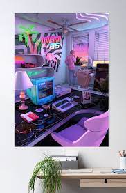 Synthwave Miami 85 Poster By Dennybusyet Bedroom Decor Design Gamer Room Decor Neon Room