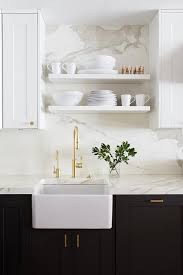 Black and white summerhouse kitchen home kitchens kitchen. White Top Cabinets And Black Bottom Cabinets Transitional Kitchen