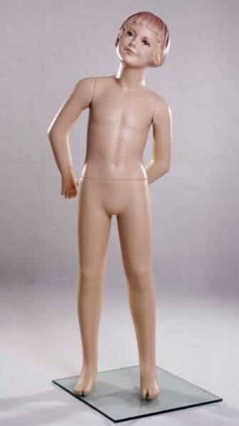 48" Tall Girl Mannequin with Molded Hair