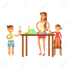 Pour calculer la rémunération moyenne que devrait avoir une femme au foyer, steven s'est lancé dans une analyse extrêmement poussée et détaillée, pour laquelle il a pris absolument toutes les variables possibles et toutes les mères au foyer qui élèvent ses enfants devraient prétendre à un salaire. Concept De Famille Heureuse Mere Avec Les Enfants A Preparer Le Diner Femme Au Foyer Et Les Enfants De La Cuisson Garcon Et Fille Aide Les Adultes A Faire Cuire Des Aliments