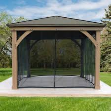 Yardistry 12 X 14 Cedar Gazebo With Aluminum Roof 1 799 99 Picclick Hintergarten Terrassen Gartenlaube Pavillon Ideen