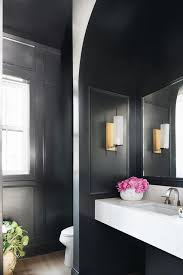 However, there are a few drawbacks. Bold Black Powder Room With Toilet Partition Contemporary Bathroom