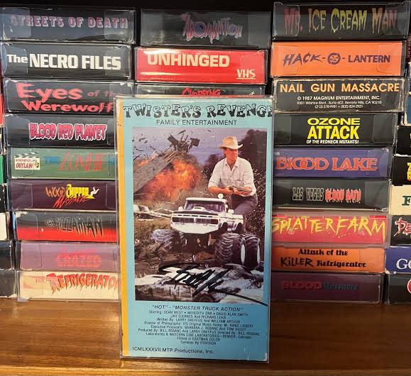 Twisters Revenge! Basically, 3 stooges try to destroy a sentient monster  truck but keep getting outsmarted while moronically destroying their entire  town in the effort. Signed too so that's a plus. :