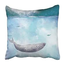 Usart Blue Drawing Of Giant Whale In The Ocean With Full Moon Night Light Sky Aquatic Pillowcase Cushion Cover 16x16 Inch Walmart Com Walmart Com