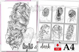 Each printable highlights a word that starts. Coloring Girls Pages Hairstyles Coloring Pages Fashion Girls 1318621 Illustrations Design Bundles