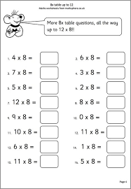 8x Tables To 12 Maths Worksheet Math Worksheet Math Worksheets Mathematics Worksheets