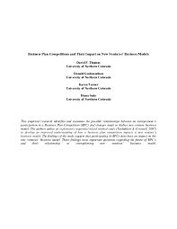 A business proposal template, like this content marketing plan, outlines what your business does and what you can do for your client. Doc Business Plan Competitions And Their Impact On New Ventures Business Models David Thomas Academia Edu