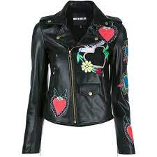 House Of Holland Heart Patches Biker Jacket 1 245 Liked On Polyvore Featuring Outerwear Jacket Biker Jacket Style Lamb Leather Jacket Womens Biker Jacket