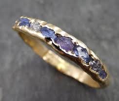 Raw Diamond And Sapphires Men S Or Women S Wedding Band Custom One Of A Kind Blue Montana Gemstone Ring Multi Stone Ring Byangeline C0558 Multi Stone Ring Raw Gemstone Ring Womens Wedding