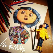 Movie Character Drawings Within Characters Movie Character Drawings Coraline Drawing Disney Canvas Art