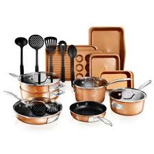 Cookware Sets Cookware The Home Depot Vintage set 4 kitchen copper utensil ladle spatula strainer fork brass handles.