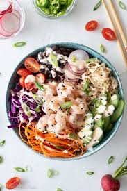 Blanch shrimp in ice cold water to stop the cooking process. Shrimp Poke Bowl Allergy Free Alaska