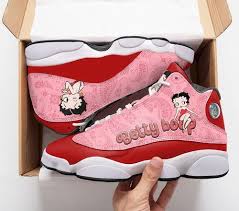The simpson just do it cartoon disney air jordan hightop jd1 shoes birthday unisex gift idea for fans him her son boyfriend girlfriend jessicajungshop 4.5 out of 5 stars (4) $ 82.55 free shipping add to favorites quick view custom men high top nike air 1 high top panda sneakers. Betty Boop Air Jordan 13 Shoes Betty Boop Cartoon Shoess Dmart195 On Artfire