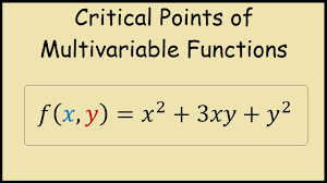 How To Find The Critical Points Of A Multivariable Function Youtube