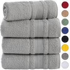 / color — cinder grey. 4 Piece Bath Towels Set For Bathroom Spa Hotel Quality 100 Cotton Turkish Towels Absorbent Soft And Eco Friendly Grey Walmart Com Walmart Com