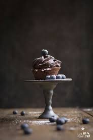 Chocolate Cupcake With Blueberries Liz And Jewels Cupcake Photography Moody Food Photography Dessert Photography