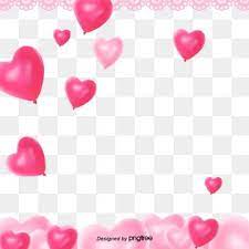 Pink Stereoscopic Heart Love Balloon Lace Valentines Day Png And Psd Bingkai
