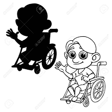 cartoon boy in a wheelchair with a book outline affiliate boy cartoon wheelchair outline book cartoon boy book outline cartoon