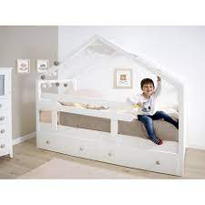 Tra i modelli di letto a castello molto apprezzati per i bambini è quello montessori con la funzione casetta gioco. Letto A Casetta Con Cassetti Bianco Tetto