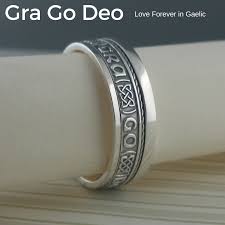 Gra Go Deo Wedding Ring 7 5 Mm With Rail Edge Unique Celtic Wedding Rings Celtic Wedding Rings Silver Wedding Rings Irish Wedding Rings